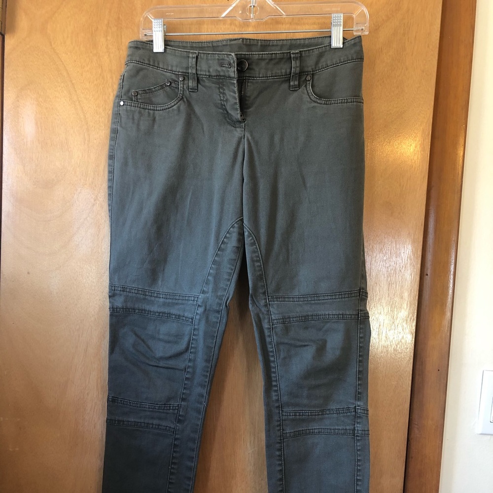 Olive/Grey Cargo Skinny Jeans with Zipper